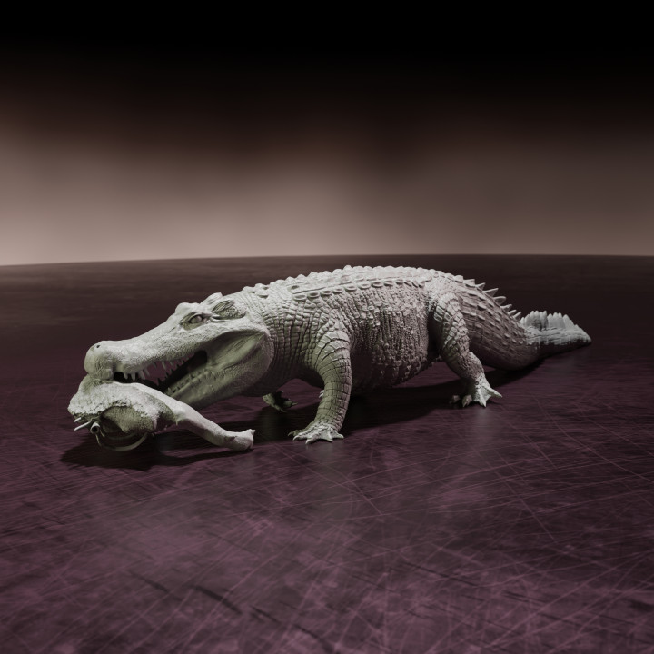Deinosuchus walking - pre-supported prehistoric crocodile/alligator image