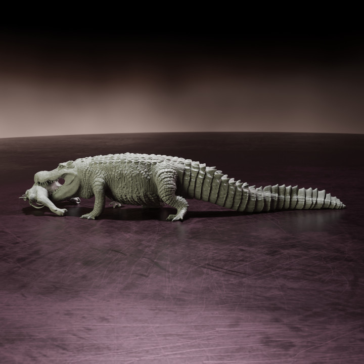 Deinosuchus walking - pre-supported prehistoric crocodile/alligator image