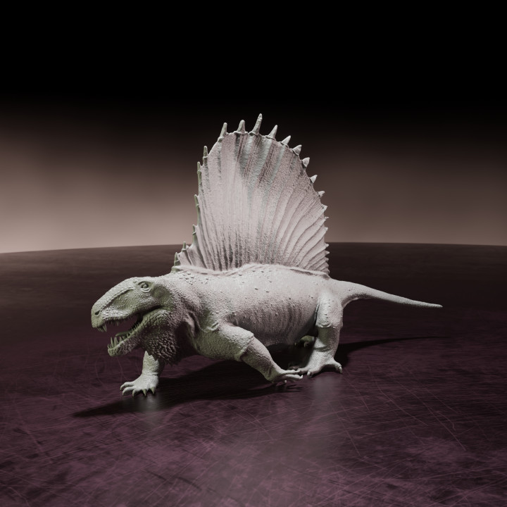 Dimetrodon walking - pre-supported prehistoric animal image