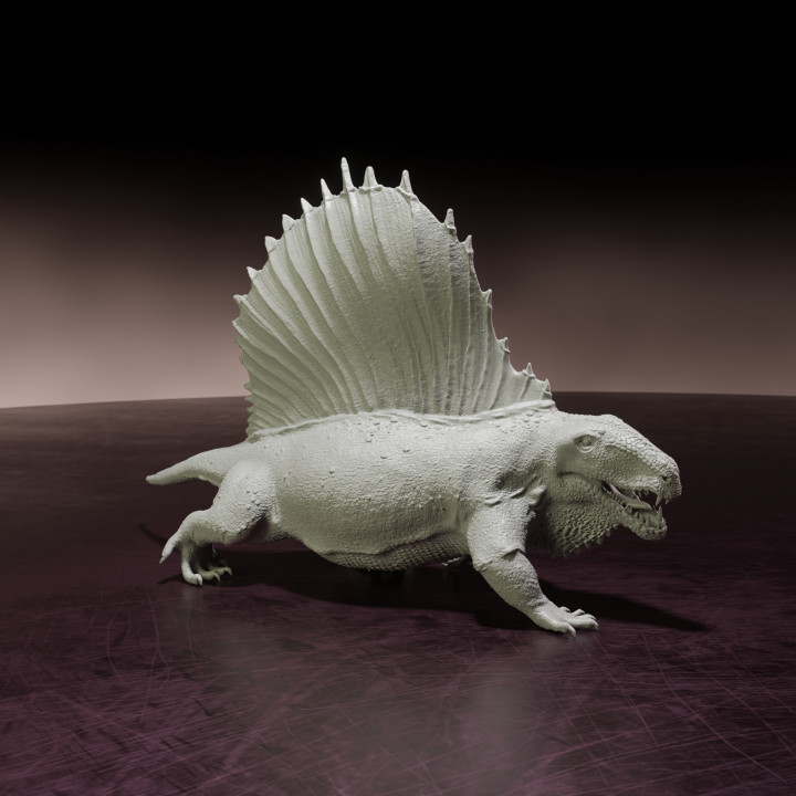 Dimetrodon walking - pre-supported prehistoric animal image