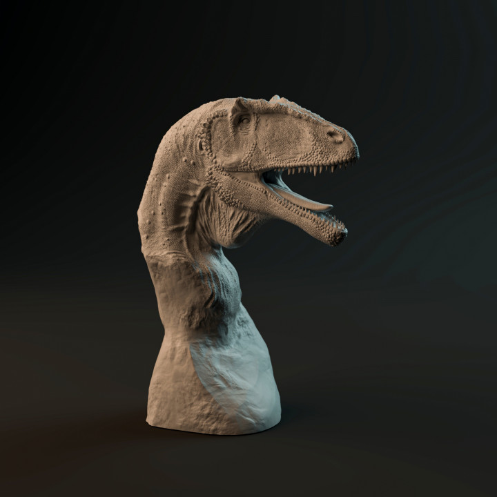 Carcharadontosaurus bust - pre-supported dinosaur head