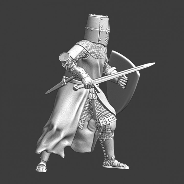 Medieval knight in defensive pose image