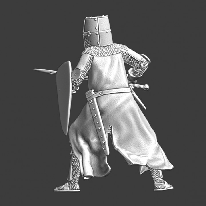 Medieval knight in defensive pose image