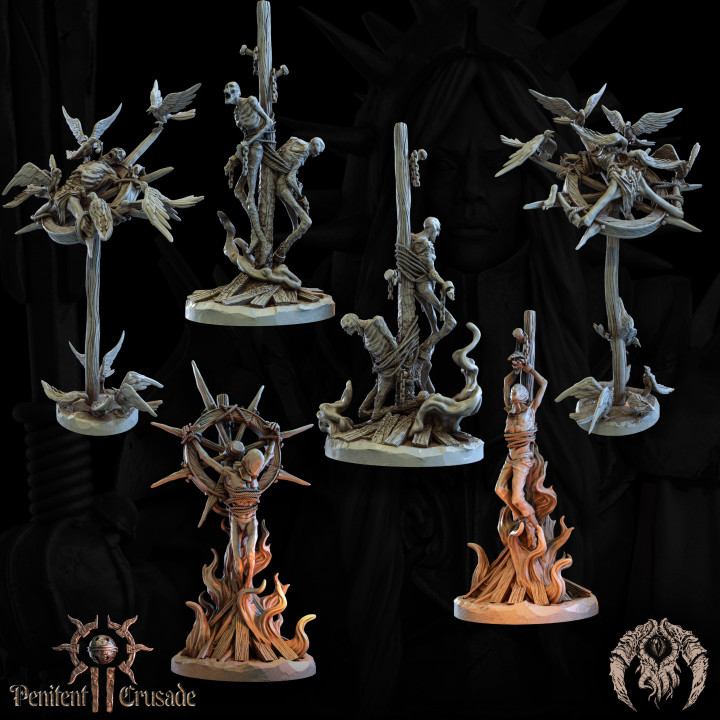 3D Printable Crusade Victims x 6 by Bestiarum Miniatures