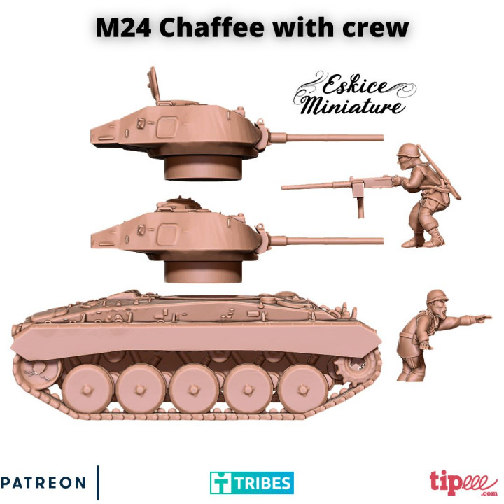 M24 Chaffee with crew US - 28mm