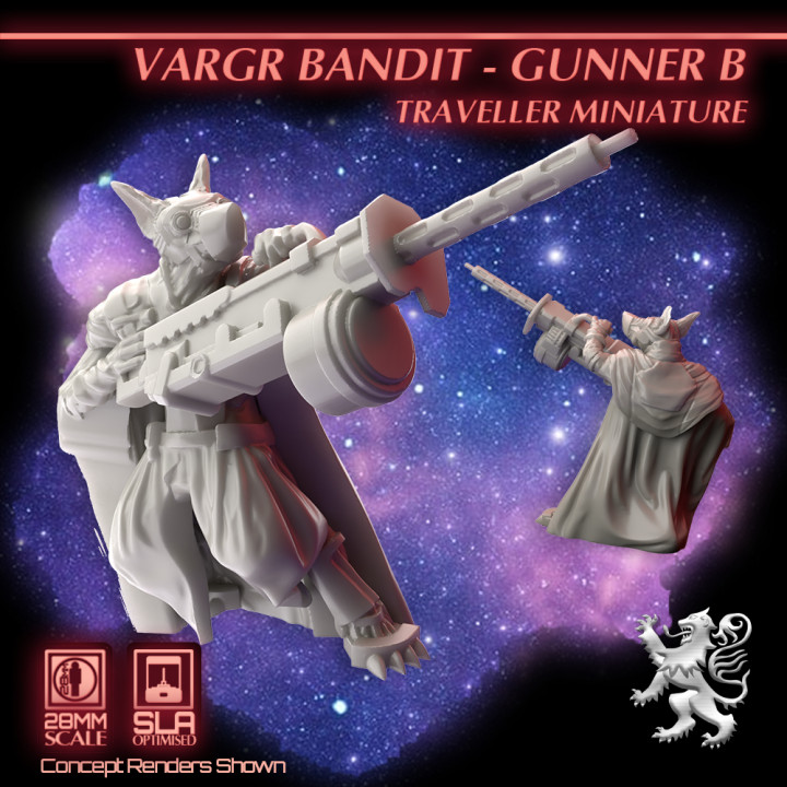 Vargr Bandit - Gunner B - Traveller Miniature