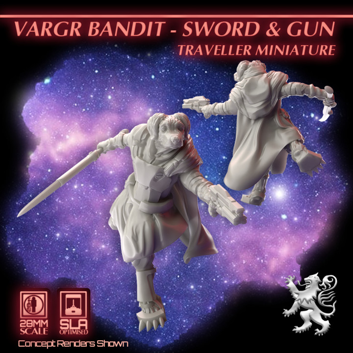 Vargr Bandit - Sword and Gun