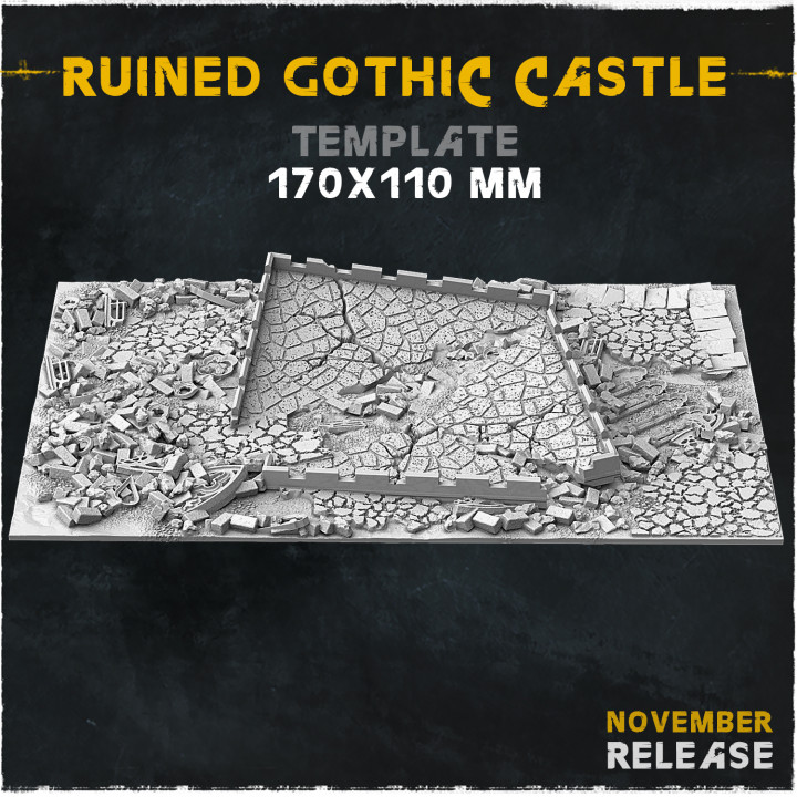 Ruined Gothic Castle (Big Set) - Wargame Bases & Toppers 2.0