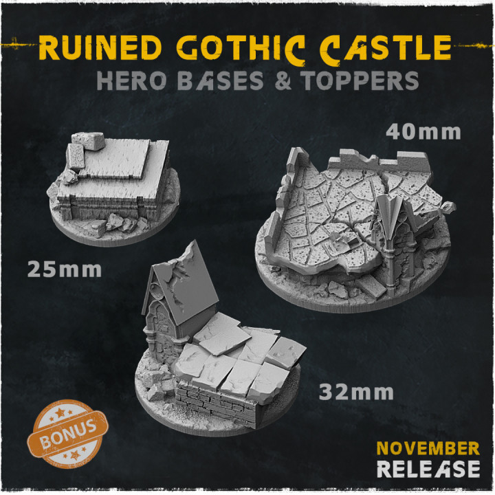 Ruined Gothic Castle - Hero Bases & Toppers