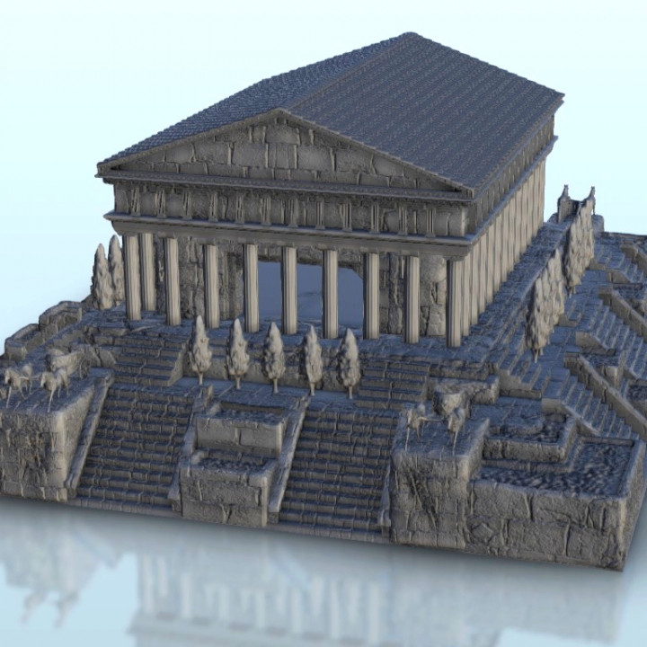 Greek temple with trees 3 - Ancient Classic Old Archaic Historical 28mm 20mm 15mm image