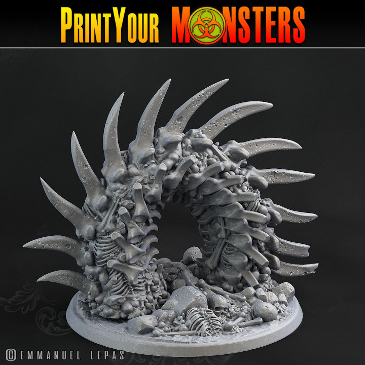 3D Printable BONE WORM OUTSIDE BODY by PrintYourMonsters