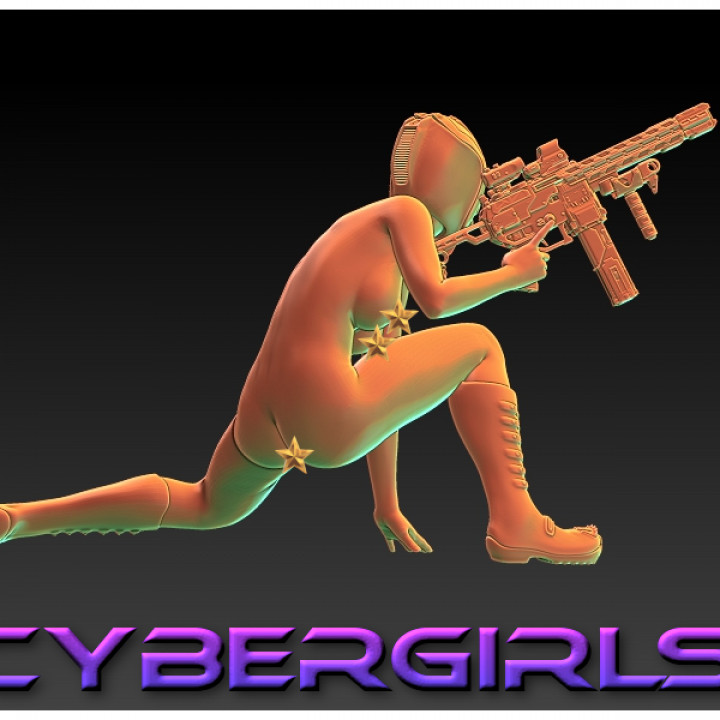 CYBERGIRLS -Milaya with smg- EROTIC MINIATURE 75 MM SCALE