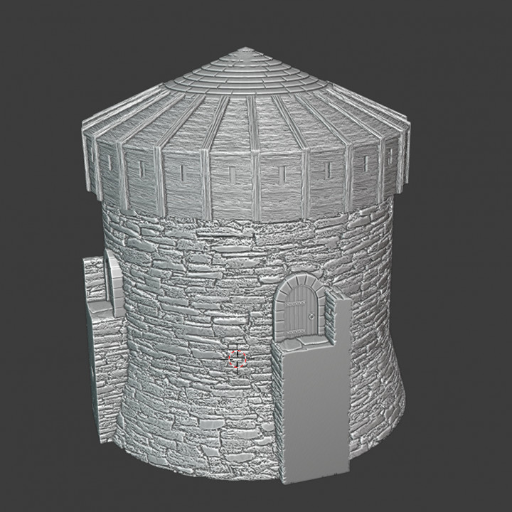 Medieval round tower with defenses - Modular Castle system image