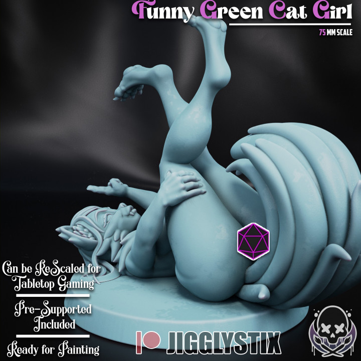 Funny Green Cat Girl image