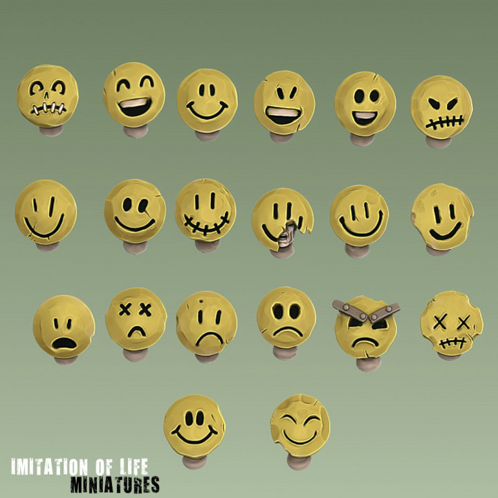 Emoji mask heads - 20 X Male heads for conversions.