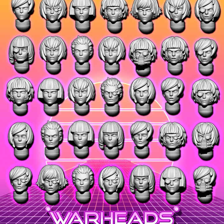 Futuristic Bobcut Female Heads! (35 heads) image