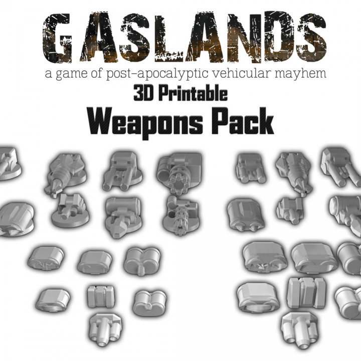 Gaslands Weapon and Armour Pack - 3D Printable image