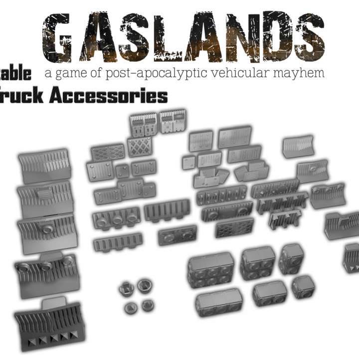 Gaslands Car & Truck Accessories - 3D Printable