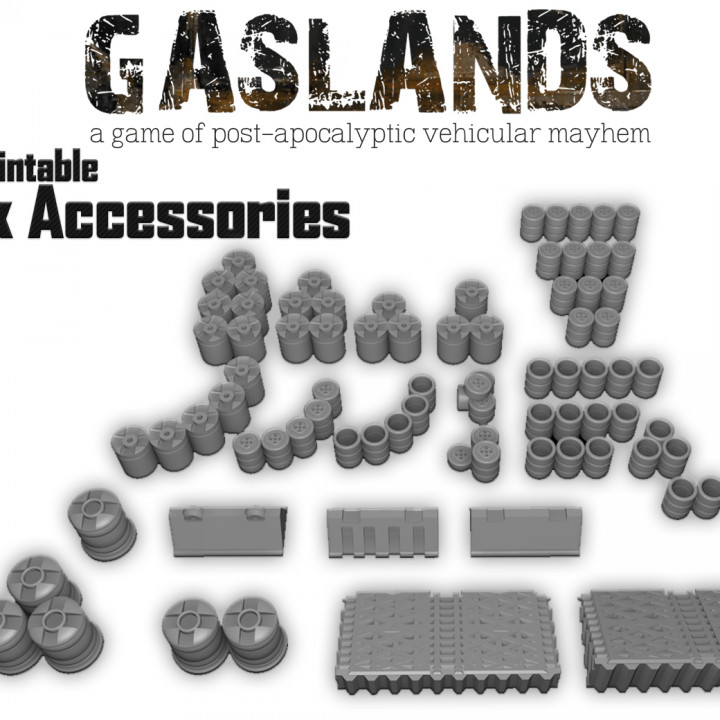 Gaslands Track Accessories - 3d Printable image
