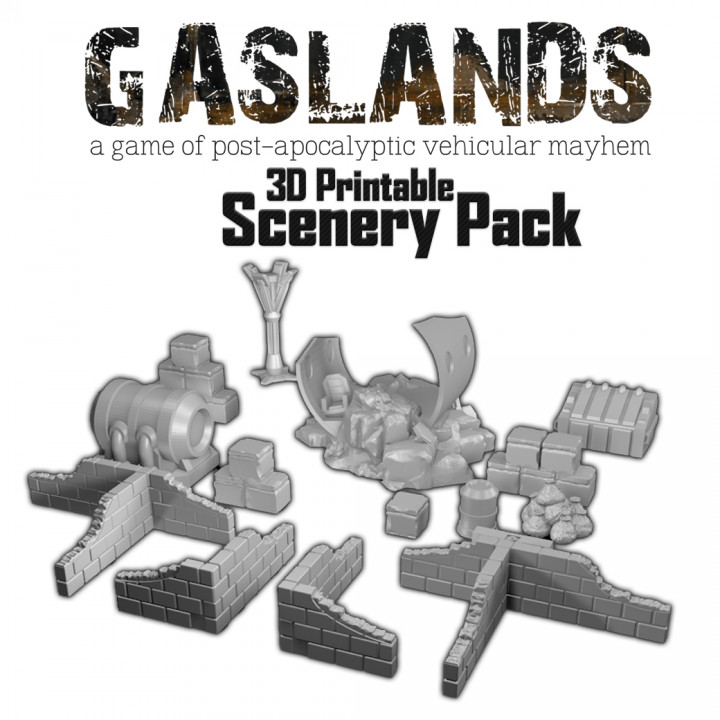 Gaslands Scenery Pack - 3D Printable image