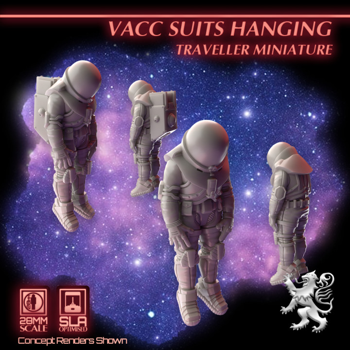 Vacc Suits Hanging - Traveller Miniature