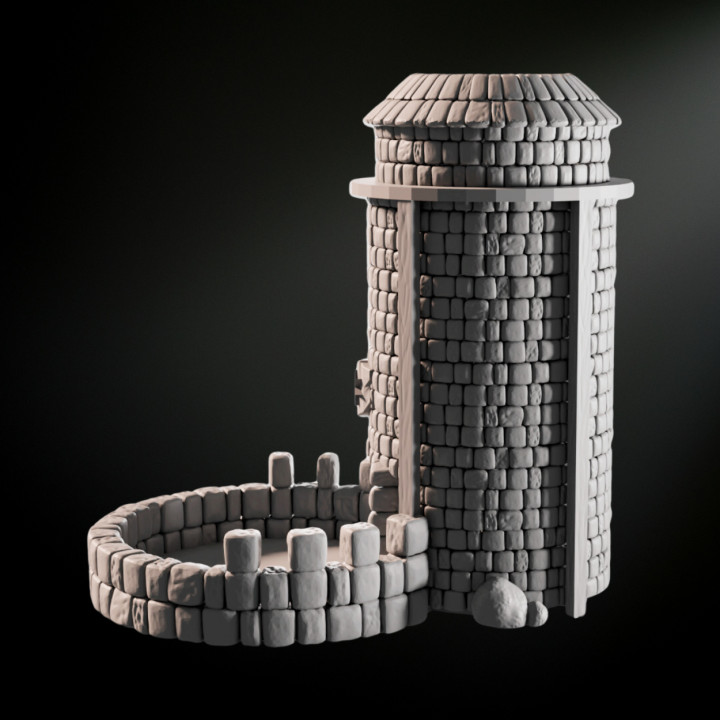 3D Printable Medieval Dice Tower by WargamesCo