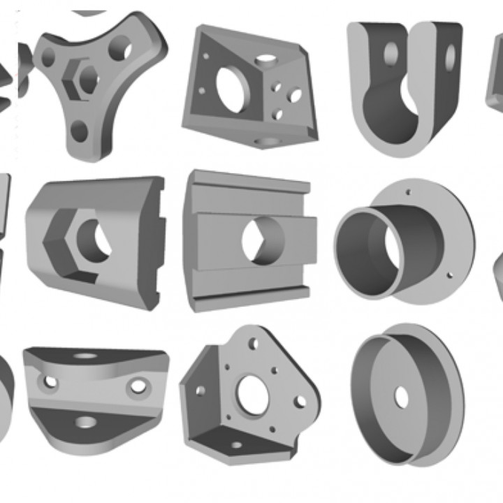 Collection of nuts, hoses, wallmounts