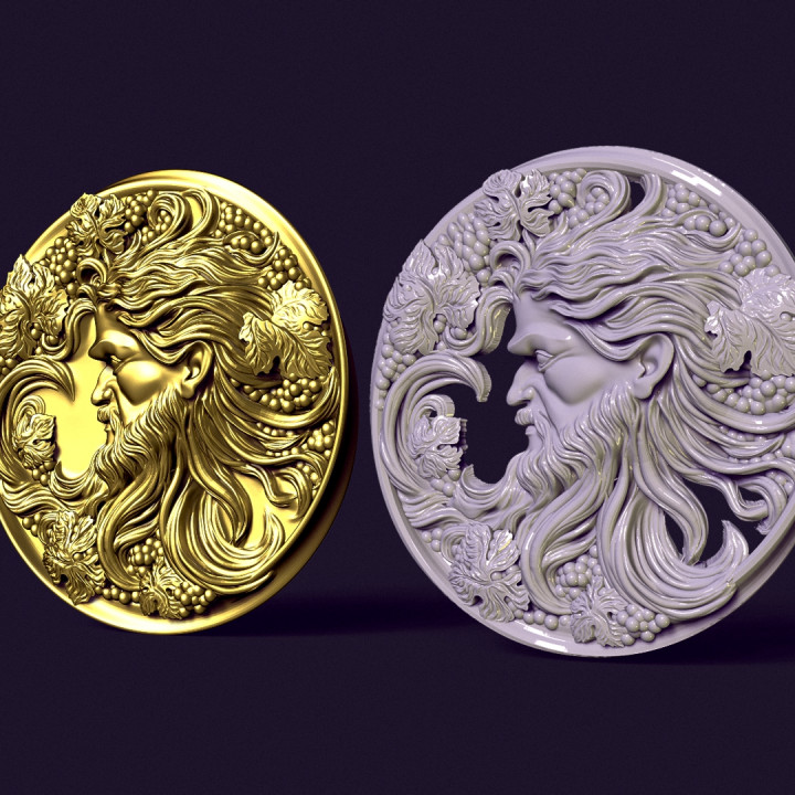 Printable model Bacchus. God of winemaking. With a loop for a pendant. image