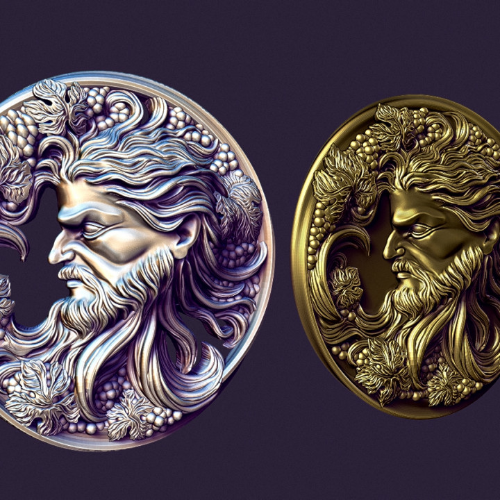 Printable model Bacchus. God of winemaking. With a loop for a pendant. image