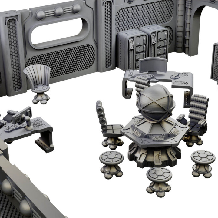Sci Fi Office Including Modular Walls (tabletop terrain) image