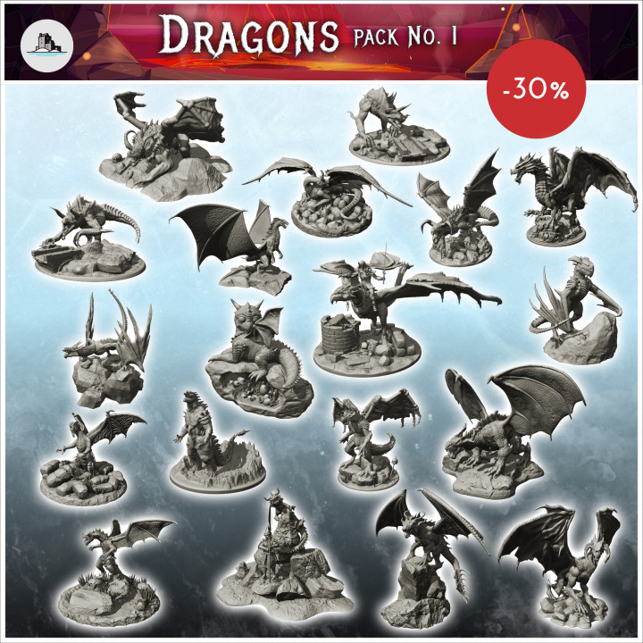 Dragons pack No. 1 - Fantasy Medieval Dark Chaos Animal Beast Undead image