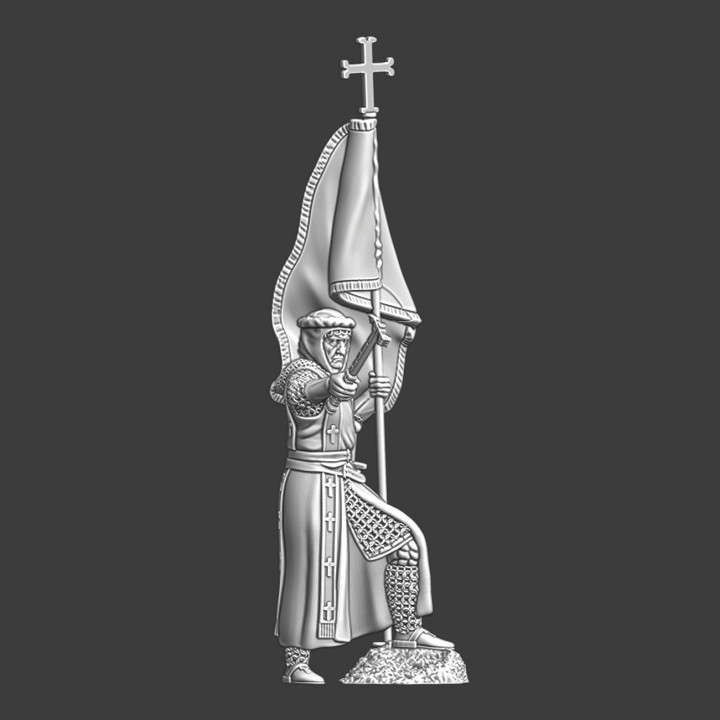Medieval Bishop with large banner image