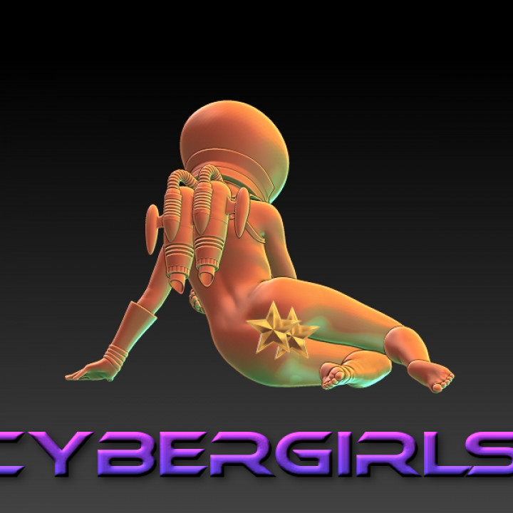 CYBERGIRLS -Space Pinup girl - EROTIC MINIATURE 75 MM SCALE image