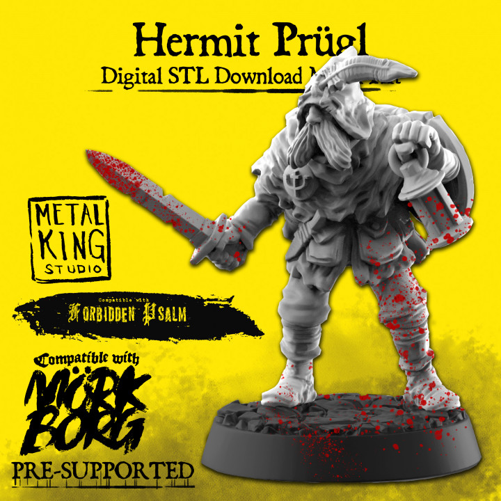 Hermit Prügl - Mörk Borg Character image