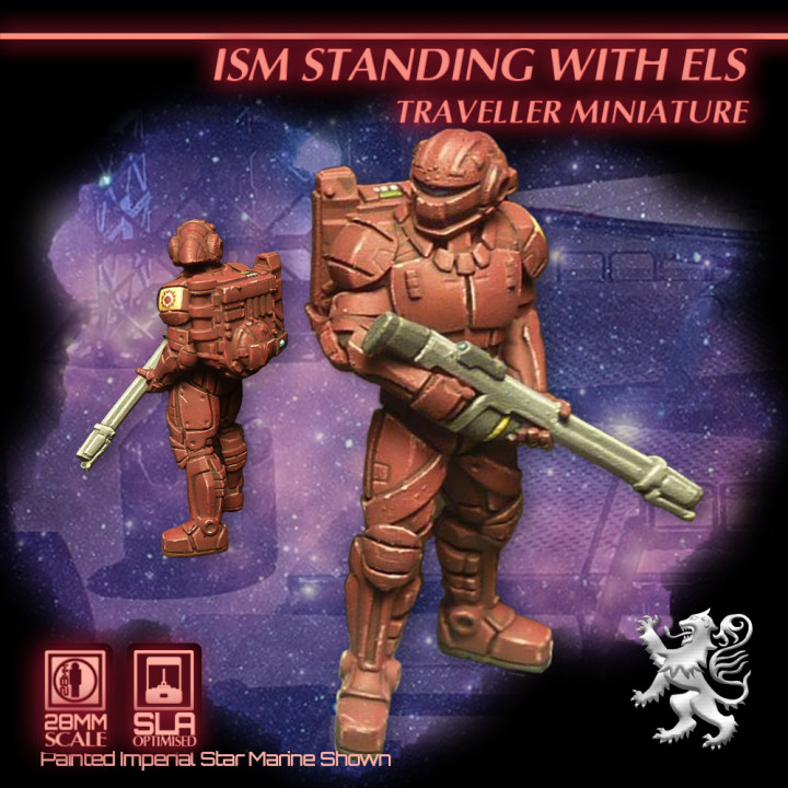 Imperial Star Marine Standing with ELS Traveller Miniature image