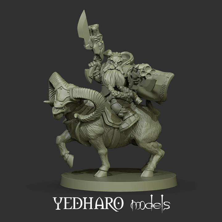 Mounted dwarf thunderer commander image