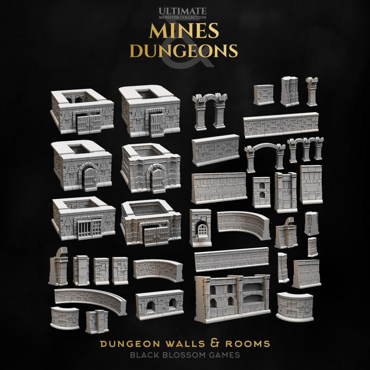 Dungeon Rooms & Walls :: Black Blossom Games image