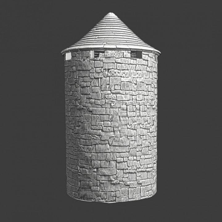 Small medieval watchtower - round