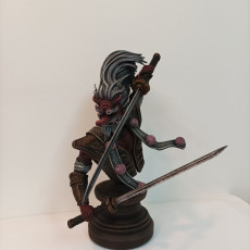 Picture of print of Samurai Tengu Bust (Pre-supported)