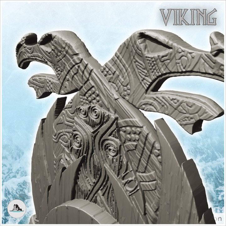 Viking king with horned helmet on carved throne (12) - North Northern Norse Nordic Saga 28mm 20mm 15mm