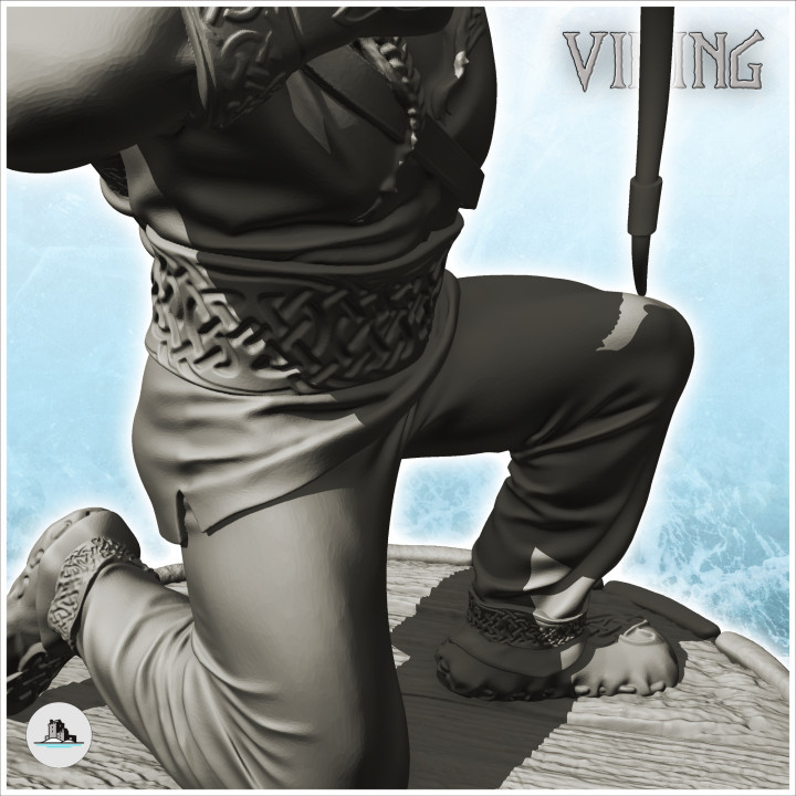 Seated Viking archer with metal helmet (17) - North Northern Norse Nordic Saga 28mm 20mm 15mm