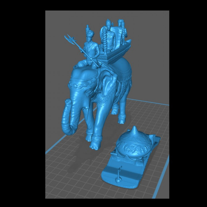 Elephant with howdah - Medieval Asia Feudal Asian Traditionnal Ninja Orientalan Hindu statue of Ganesha - Medieval Asia Feudal Asian Traditionnal Ninja Oriental