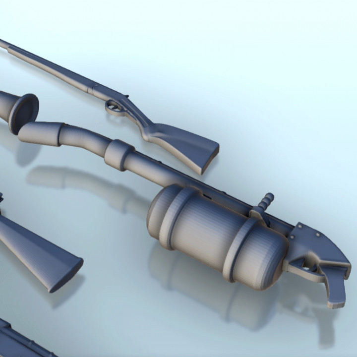 Set of Modern weapons (4) - Modern AK-47 CTAR M16 RPG UZI Kalachnikov