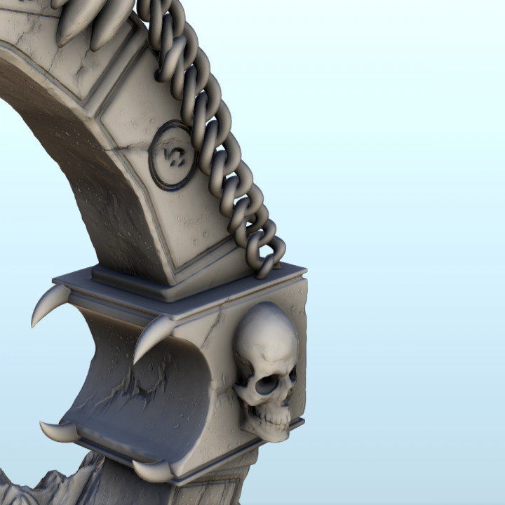 Chaos portal decorated with a goat skull (2) - Creature Darkness War 15mm 20mm 28mm 32mm