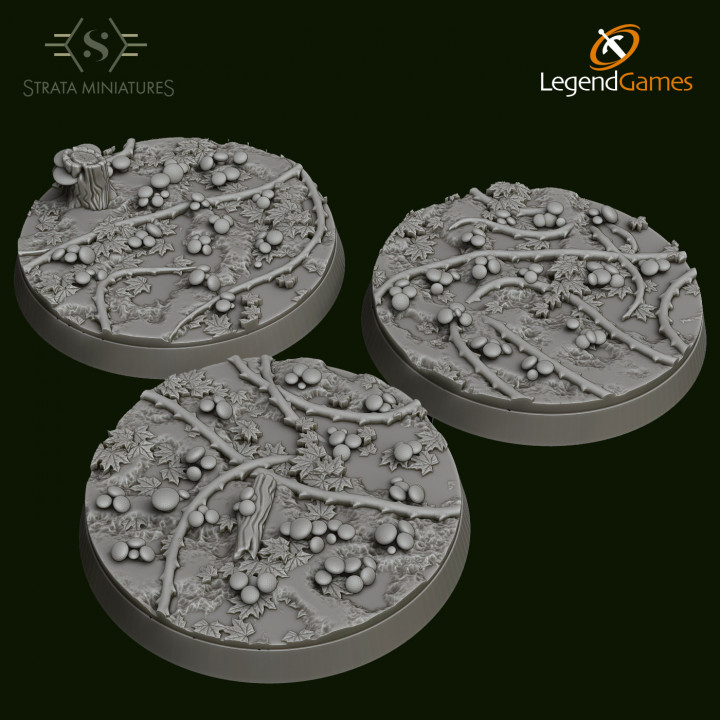 Strata Miniatures - Mushroom Forest Bases 40mm Round x3 image