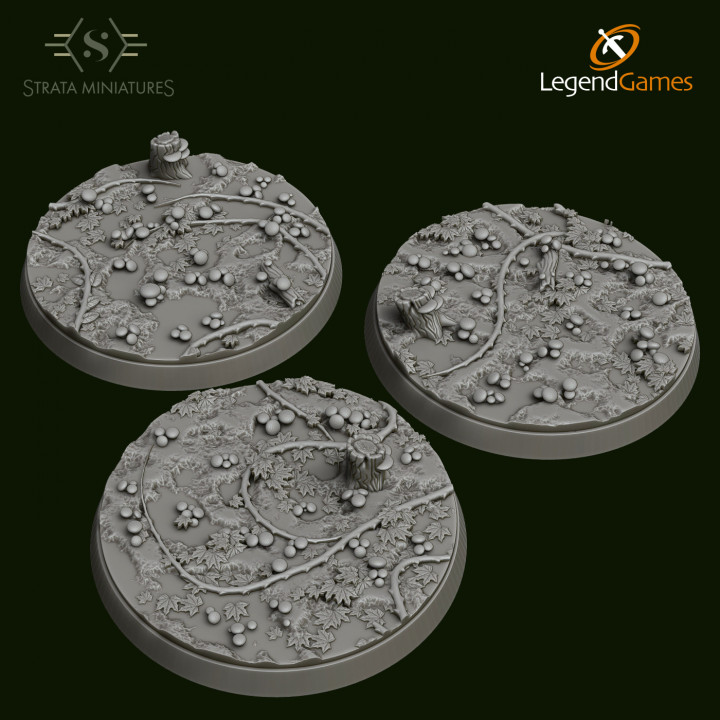 Strata Miniatures - Mushroom Forest Bases 50mm Round x3 image