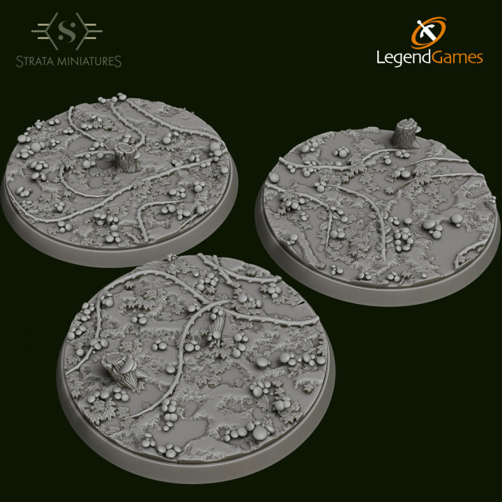 Strata Miniatures - Mushroom Forest Bases 60mm Round x3 image