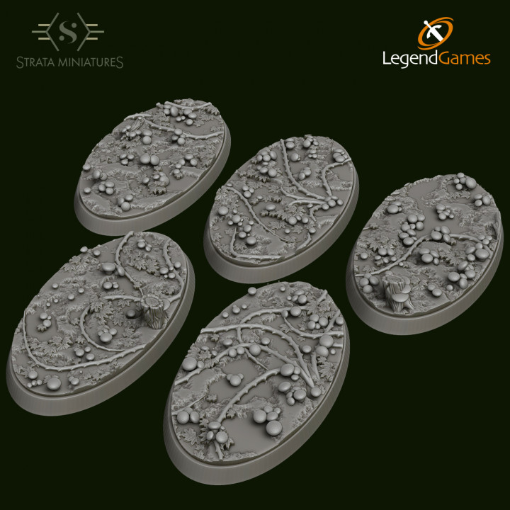 Strata Miniatures - Mushroom Forest Bases 60x35mm oval x5 image