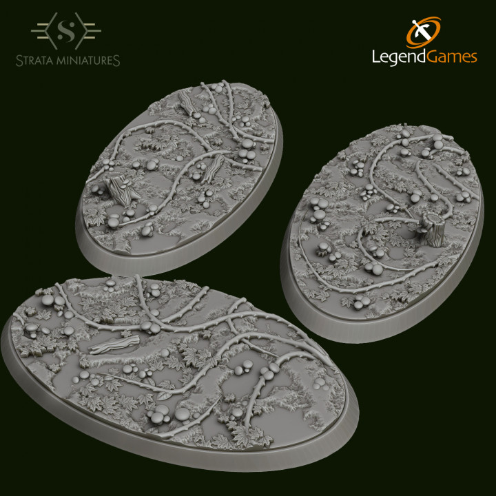 Strata Miniatures - Mushroom Forest Bases 75x42mm oval x3 image