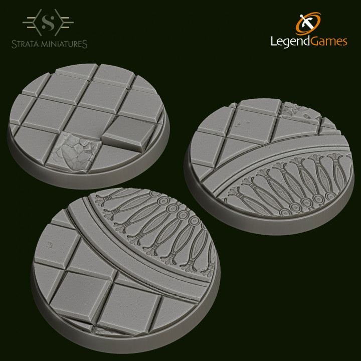 Strata Miniatures - Egyptian Bases 40mm Round x3